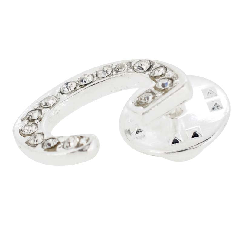 Chrome Letter C Crystal Lapel Pin