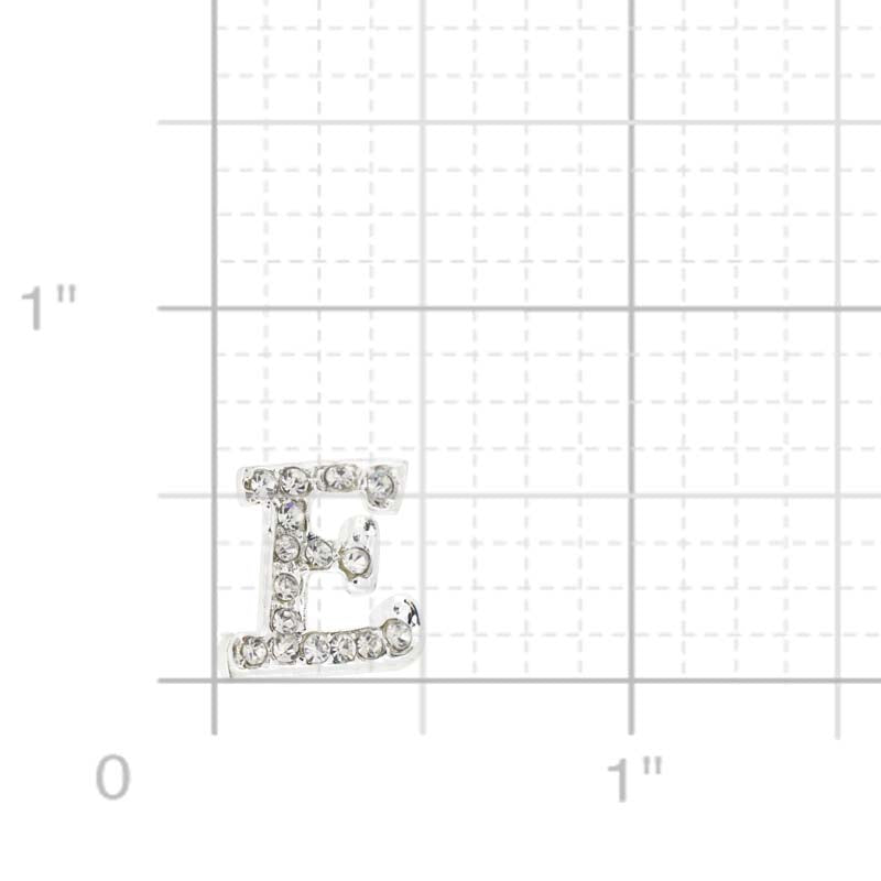 Chrome Letter E Crystal Lapel Pin