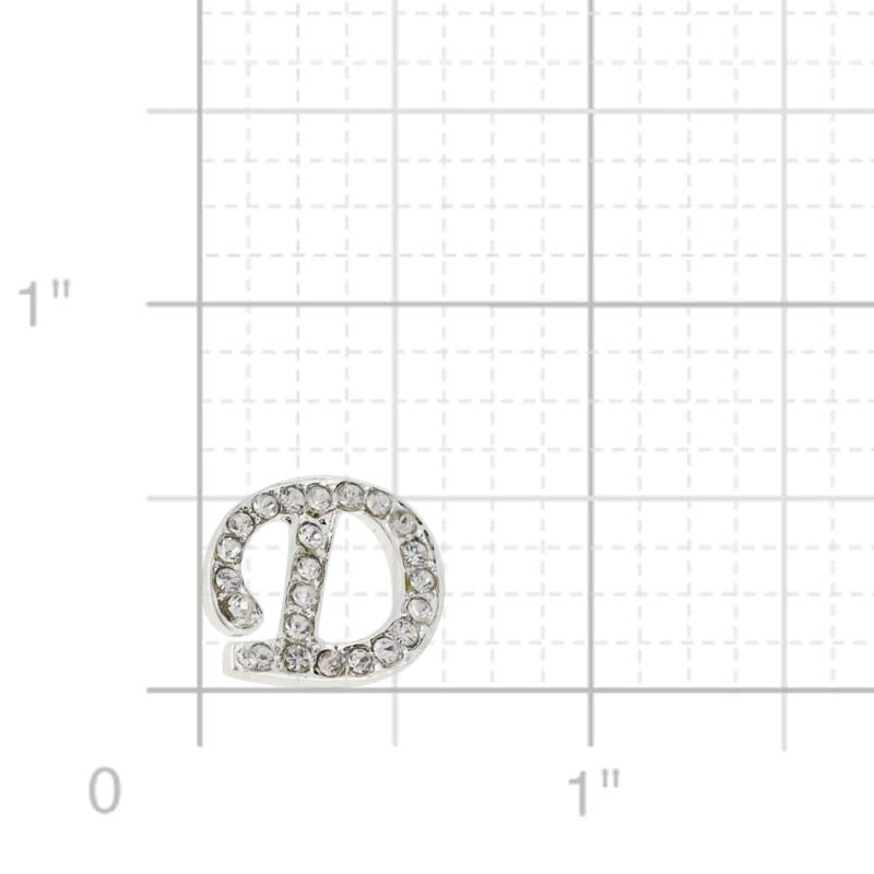 Chrome Letter D Crystal Lapel Pin