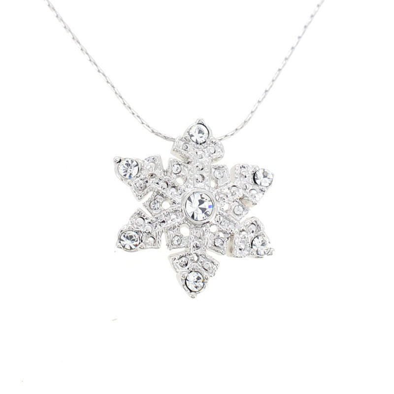 White Christmas Snowflake Crystal Pendant