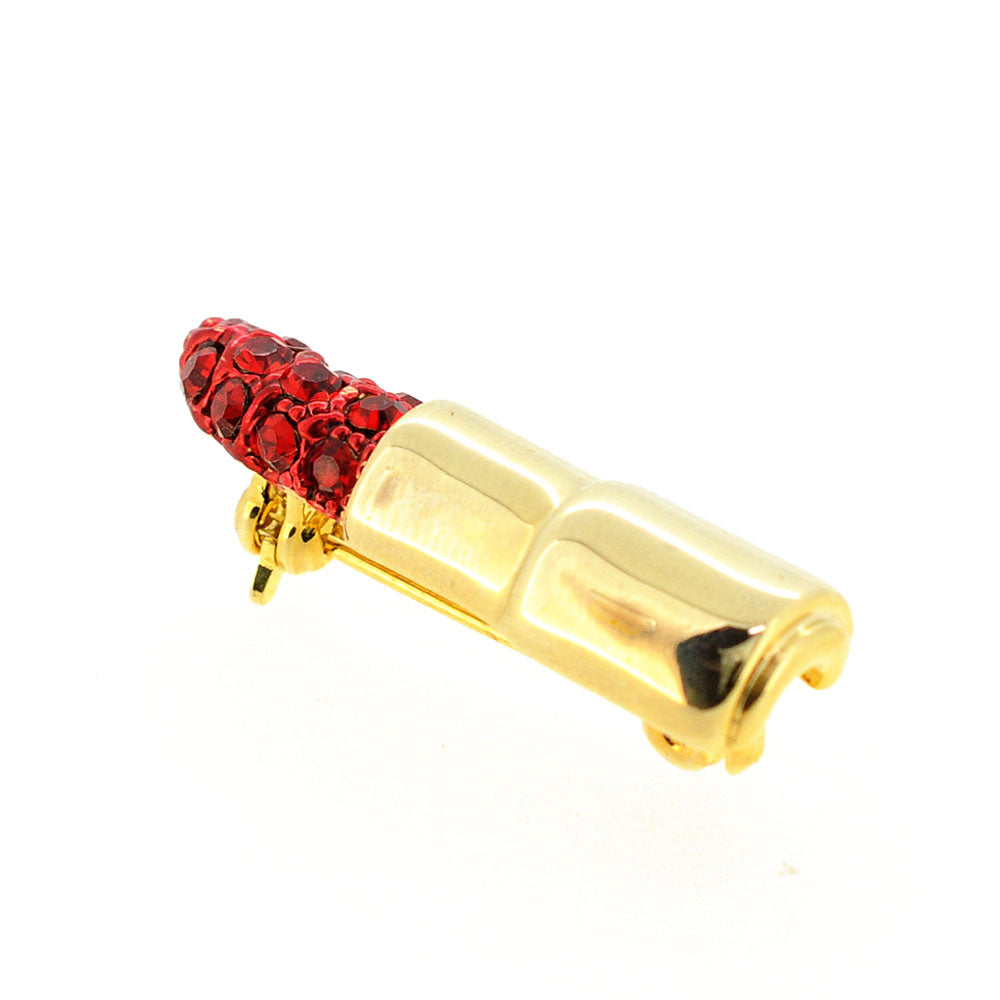 Red Lipstick Swarovski Crystal Pin Brooch