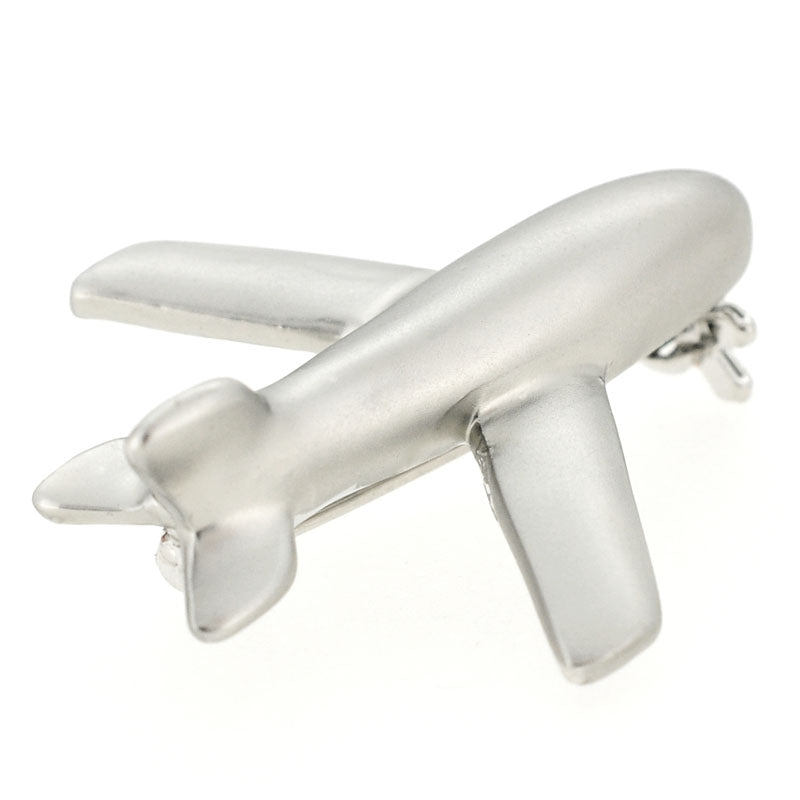 Silver Airplane Pin Brooch