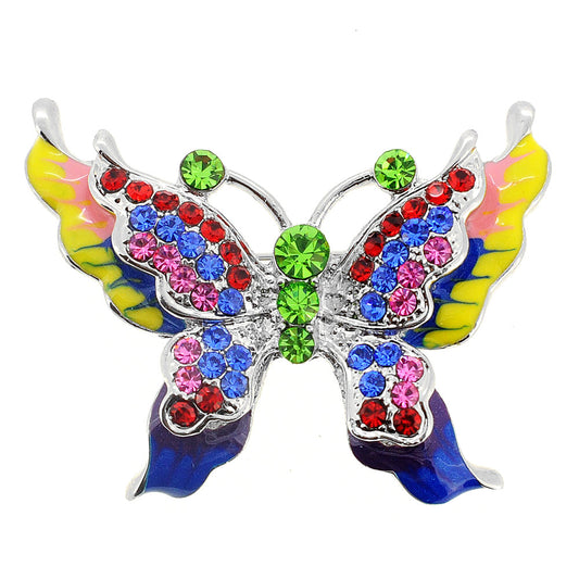 Multicolor Butterfly Crystal Pin Brooch