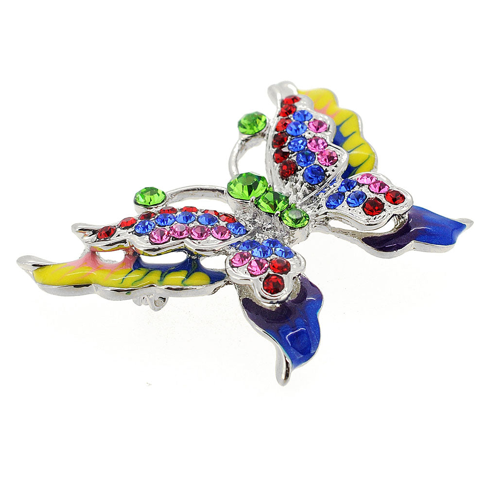 Multicolor Butterfly Crystal Pin Brooch