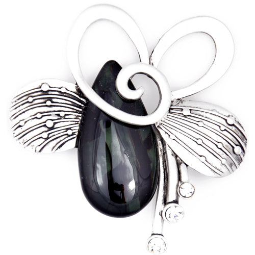 Silver Abstract Bug Pin