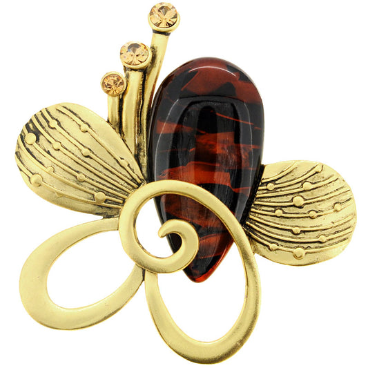 Golden Abstract Bug Pin