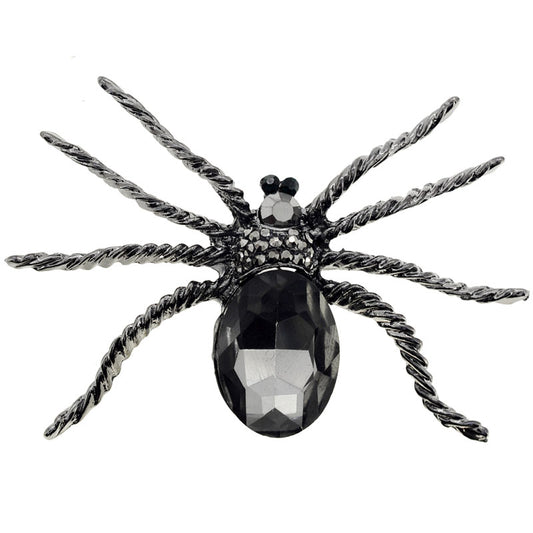 Black Spider Pin Brooch