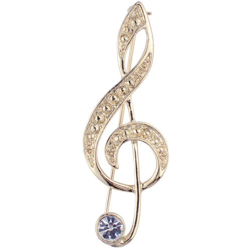 Golden Musical Note Pin Brooch