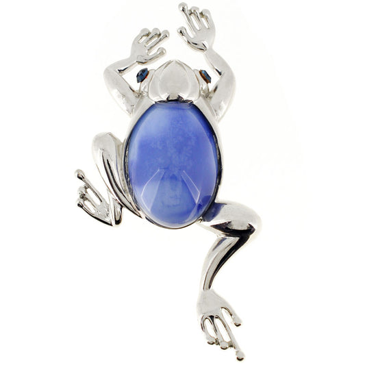 Blue Belly Frog Pin Brooch