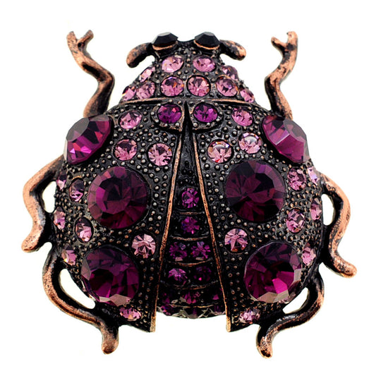 Giant Amethyst Ladybug Pin Brooch