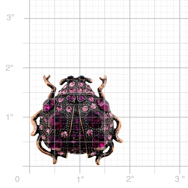 Giant Amethyst Ladybug Pin Brooch