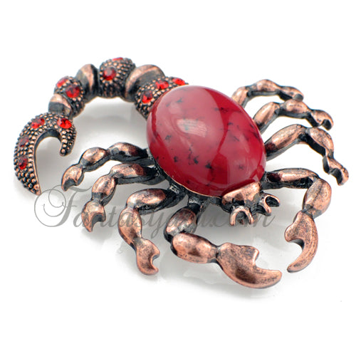 Vintage Style Ruby Scorpion Red Insect Pin Brooch