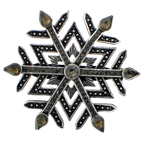 Black Snowflake Christmas Gift Pin Brooch