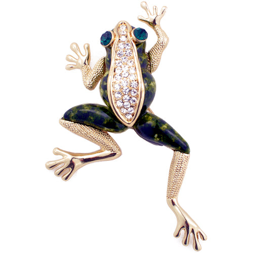 Golden Frog Animal Pin Brooch