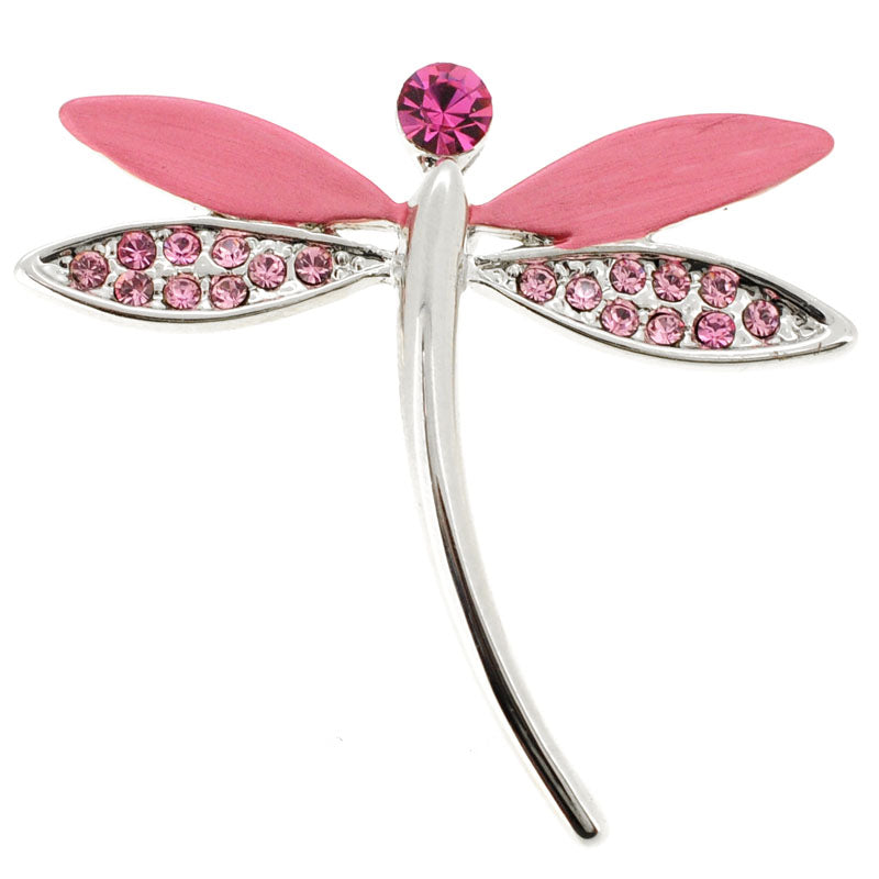 Pink Dragonfly Swarovski Crystal Lapel Pin