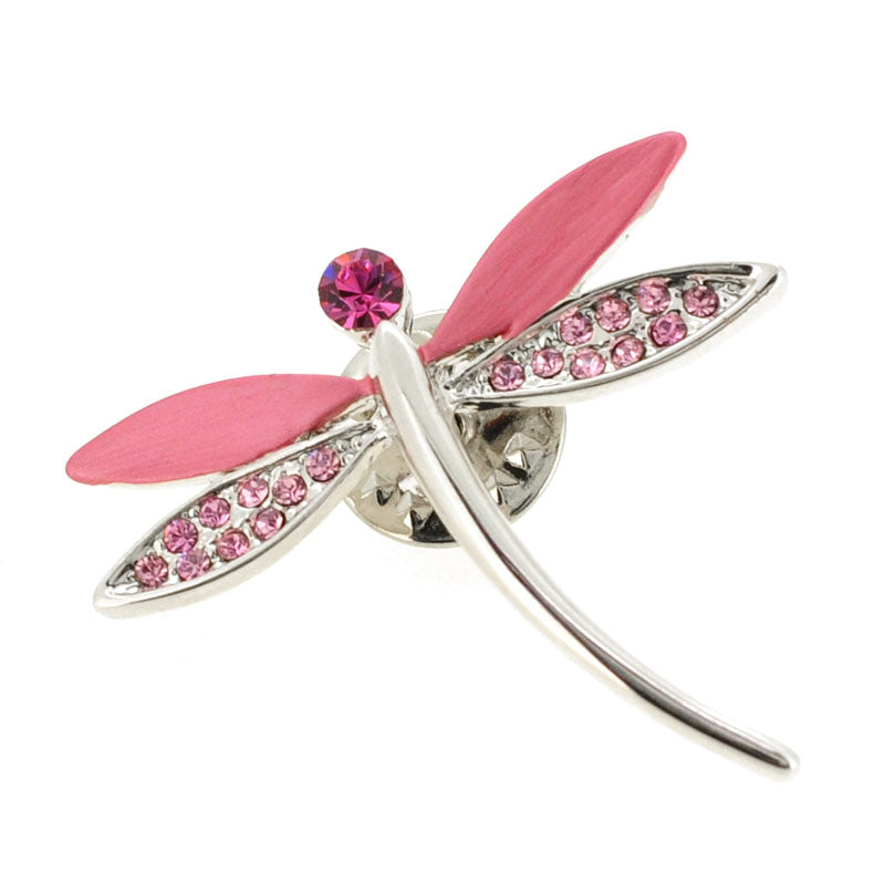 Pink Dragonfly Swarovski Crystal Lapel Pin