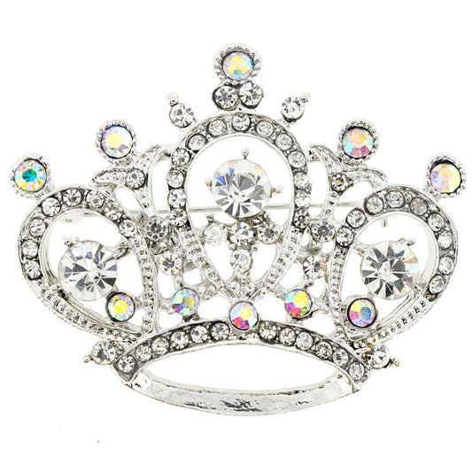 Crystal Crown Pin Brooch and Pendant