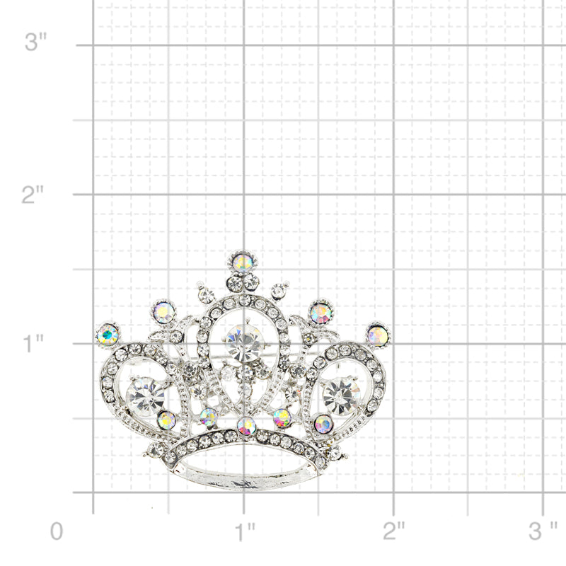 Crystal Crown Pin Brooch and Pendant