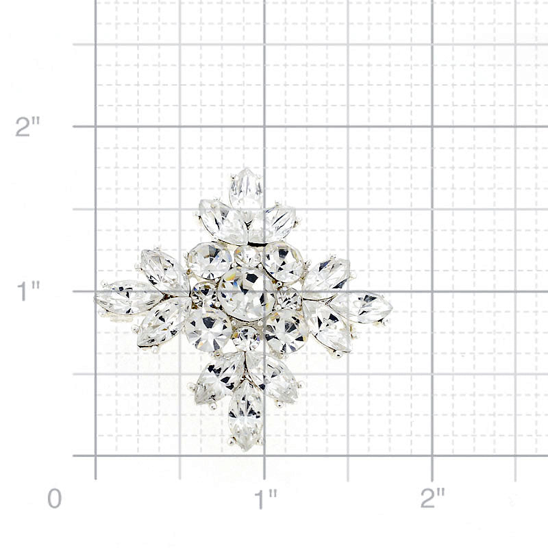 Swarovski Crystal Flower Wedding Pin Brooch