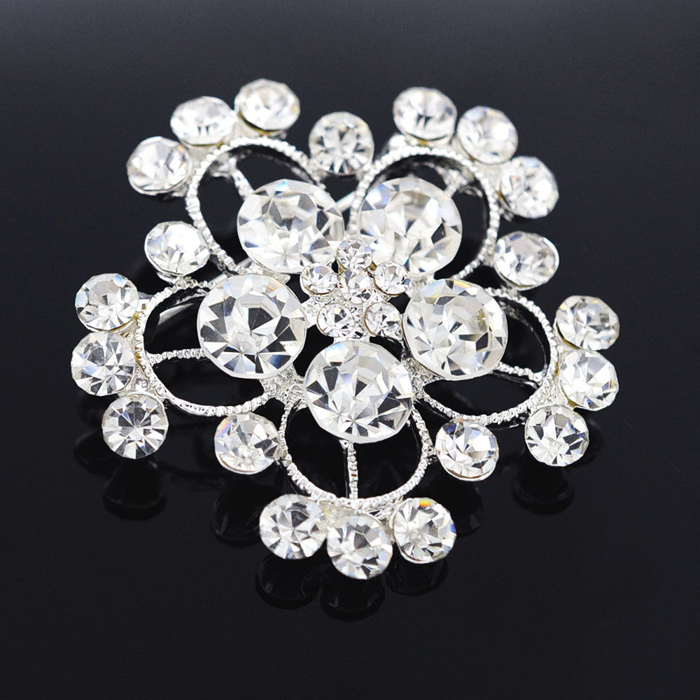 Crystal Flower Wedding Pin