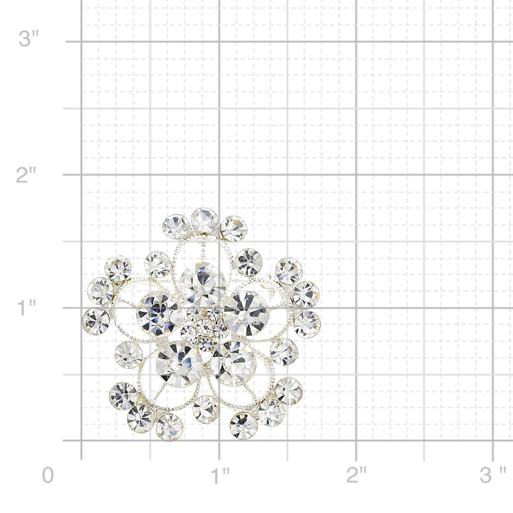 Crystal Flower Wedding Pin