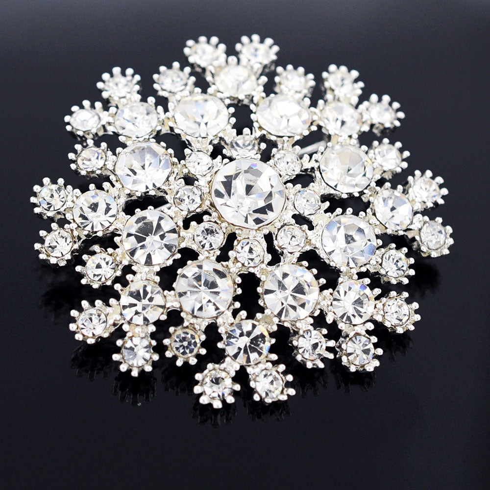 Crystal Flower Wedding Pin
