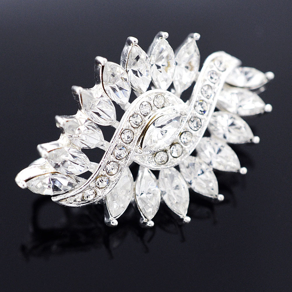 Crystal Twist Flower Wedding Pin And Pendant