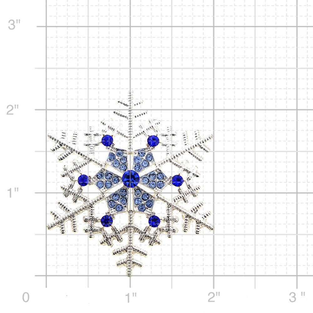 Blue Christmas Snowflake Crystal Pin And Pendant