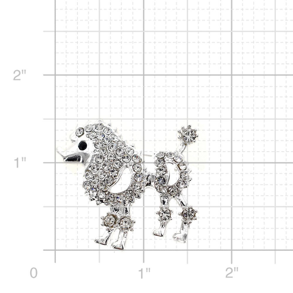 Crystal Poodle Dog Pin