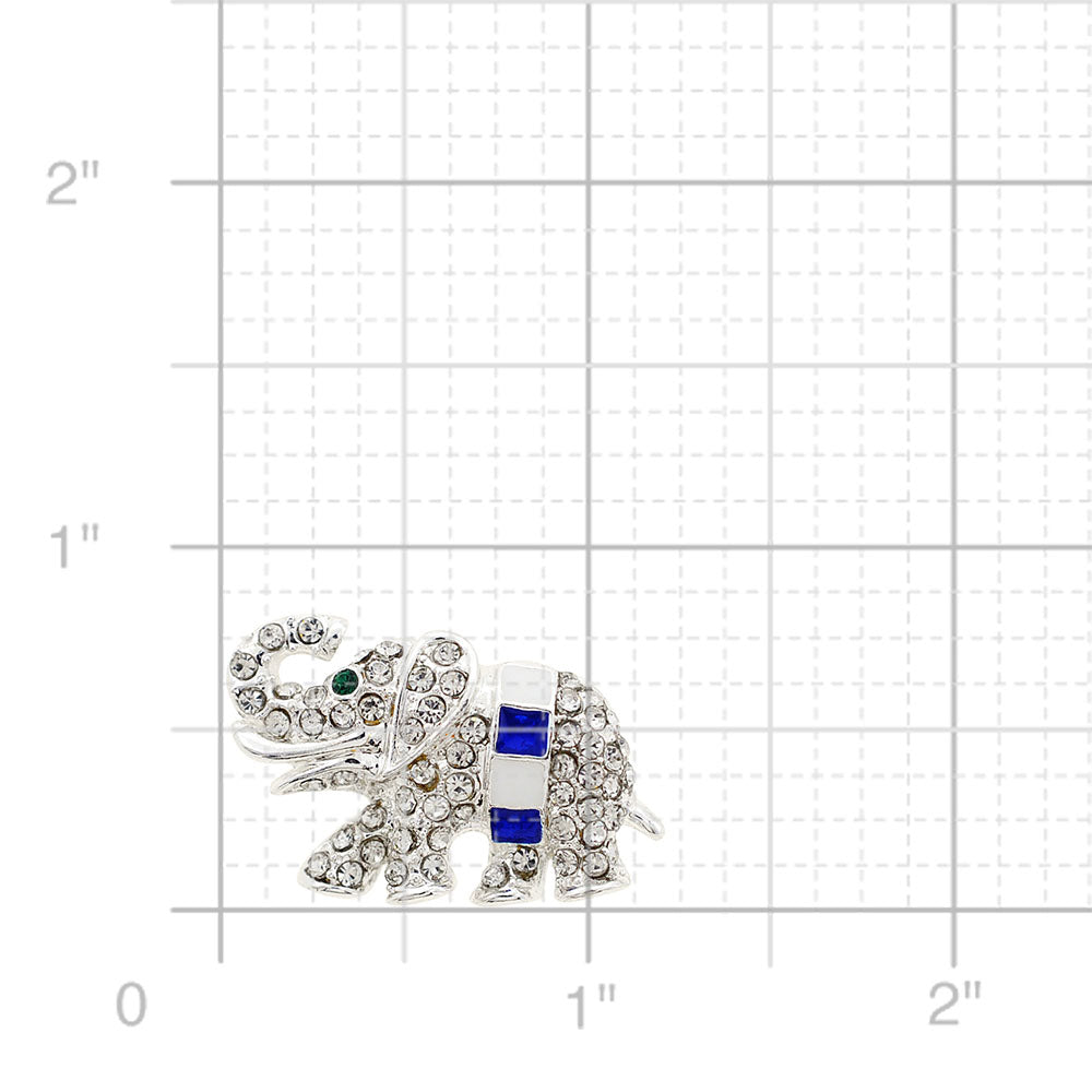 Crystal Elephant Pin