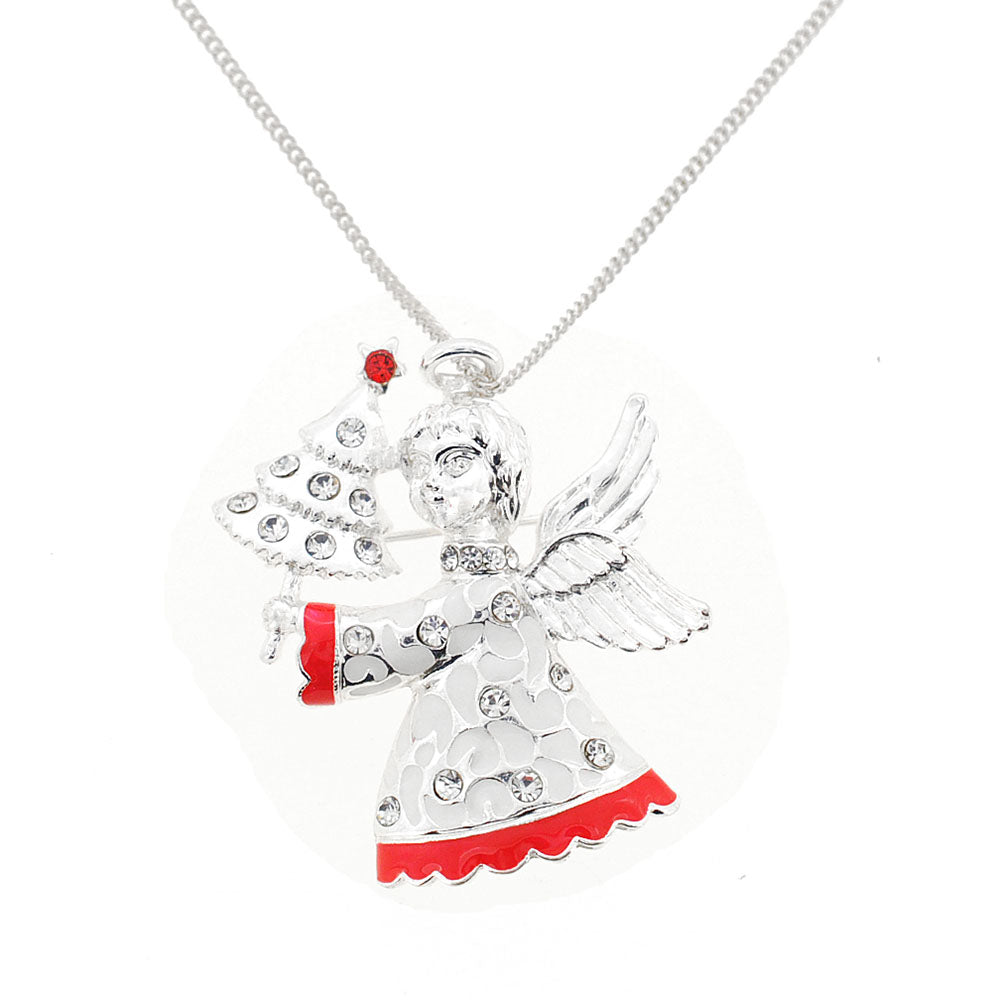 Christmas Tree Angel Pin And Pendant