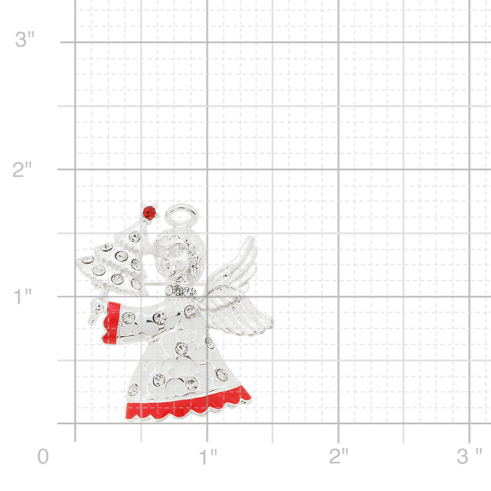 Christmas Tree Angel Pin And Pendant