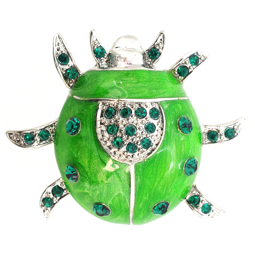 Green Beetle Bug Pin Brooch