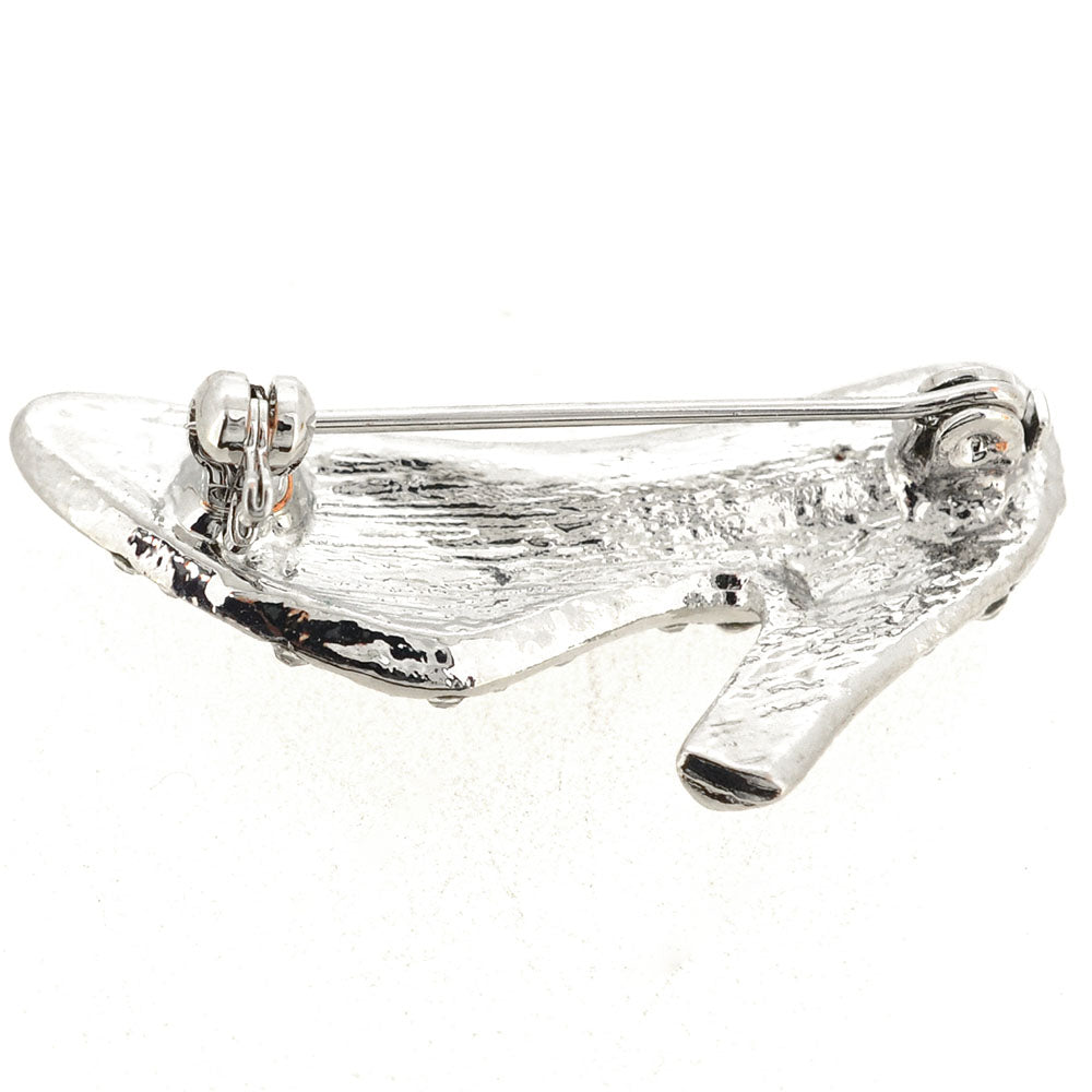 Silver High Heel Crystal Brooch Pin