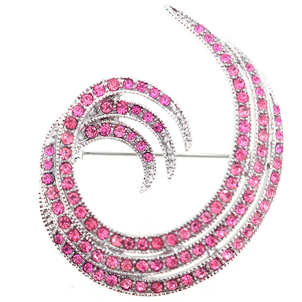 Pink Swirl Design Pin Brooch