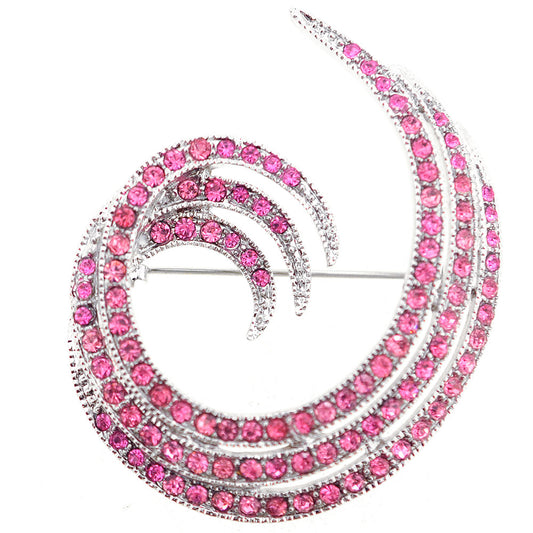 Pink Swirl Design Pin Brooch
