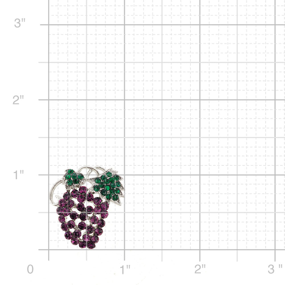 Amethyst Purple Grape Crystal Pin Brooch