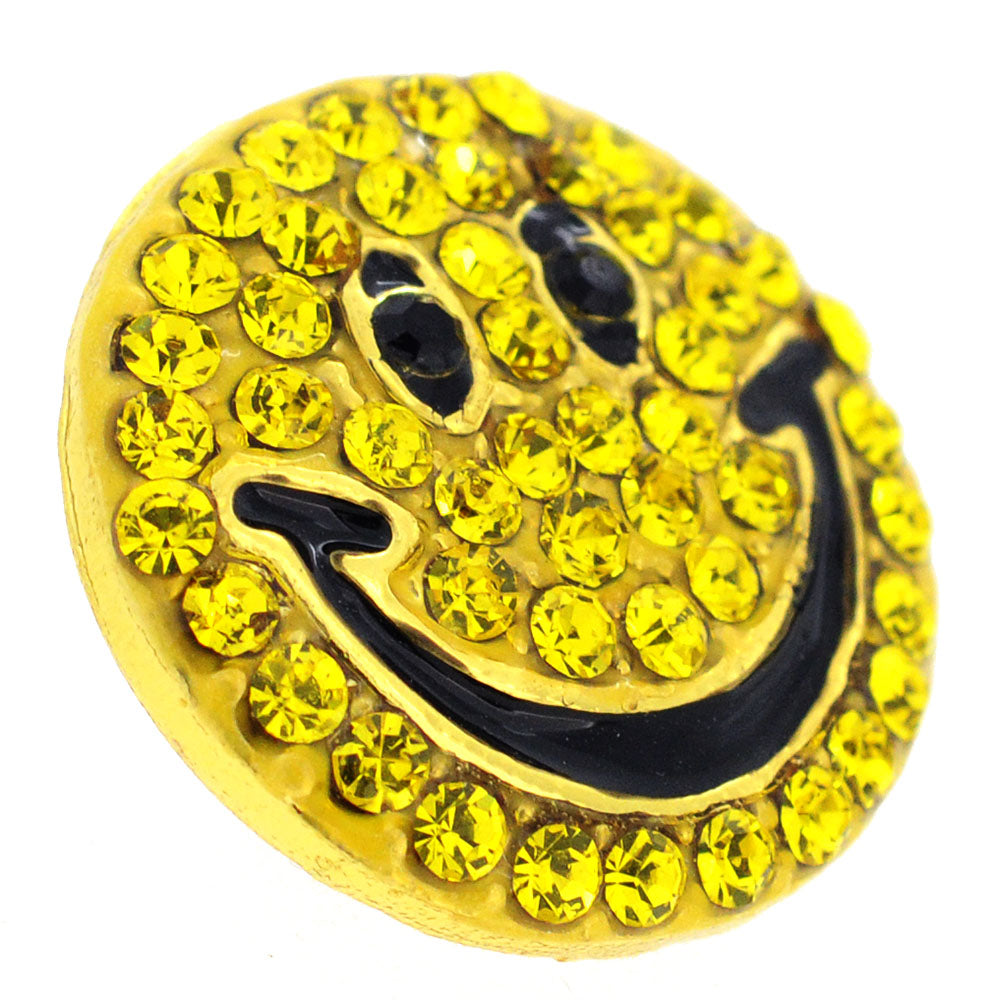 Happy Face Smiley Crystal Lapel Pin