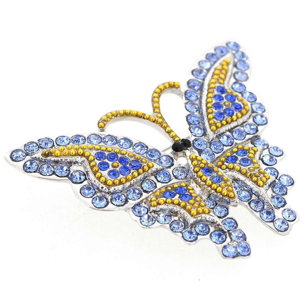 Sapphire Blue Butterfly Pin Brooch