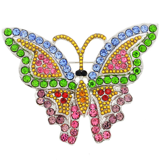 Multicolor Butterfly Crystal Pin Brooch