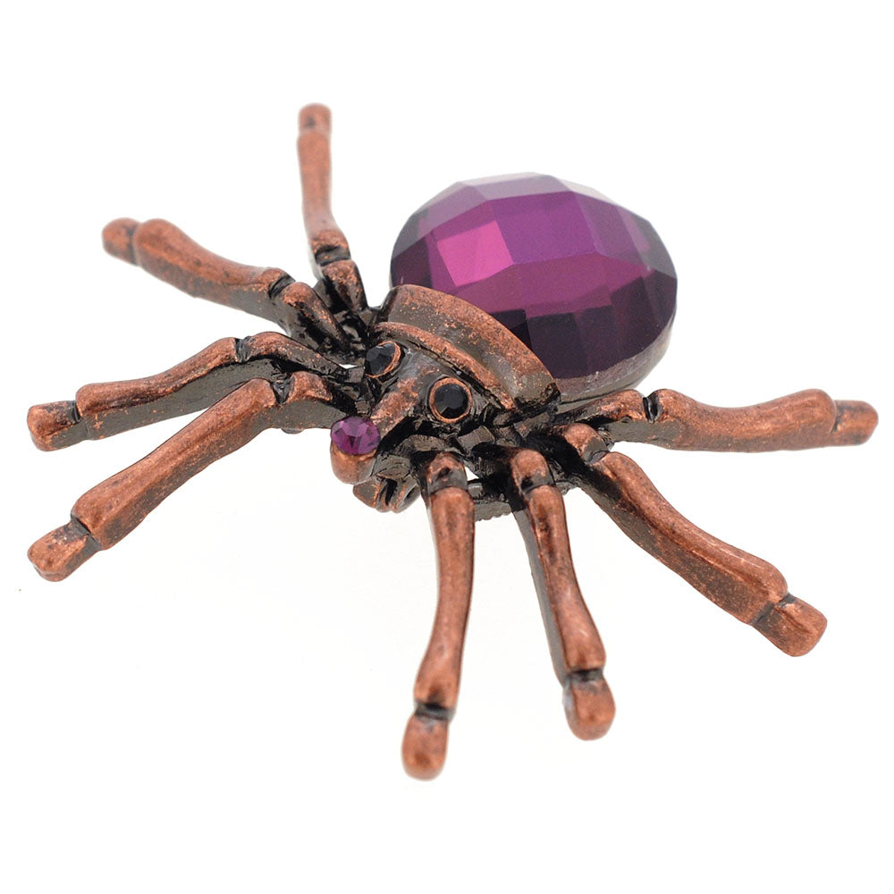 Vintage Style Purple Spider Pin Brooch