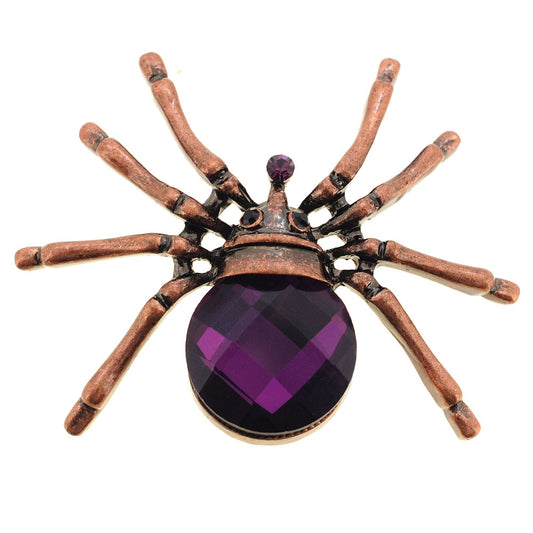 Vintage Style Purple Spider Pin Brooch