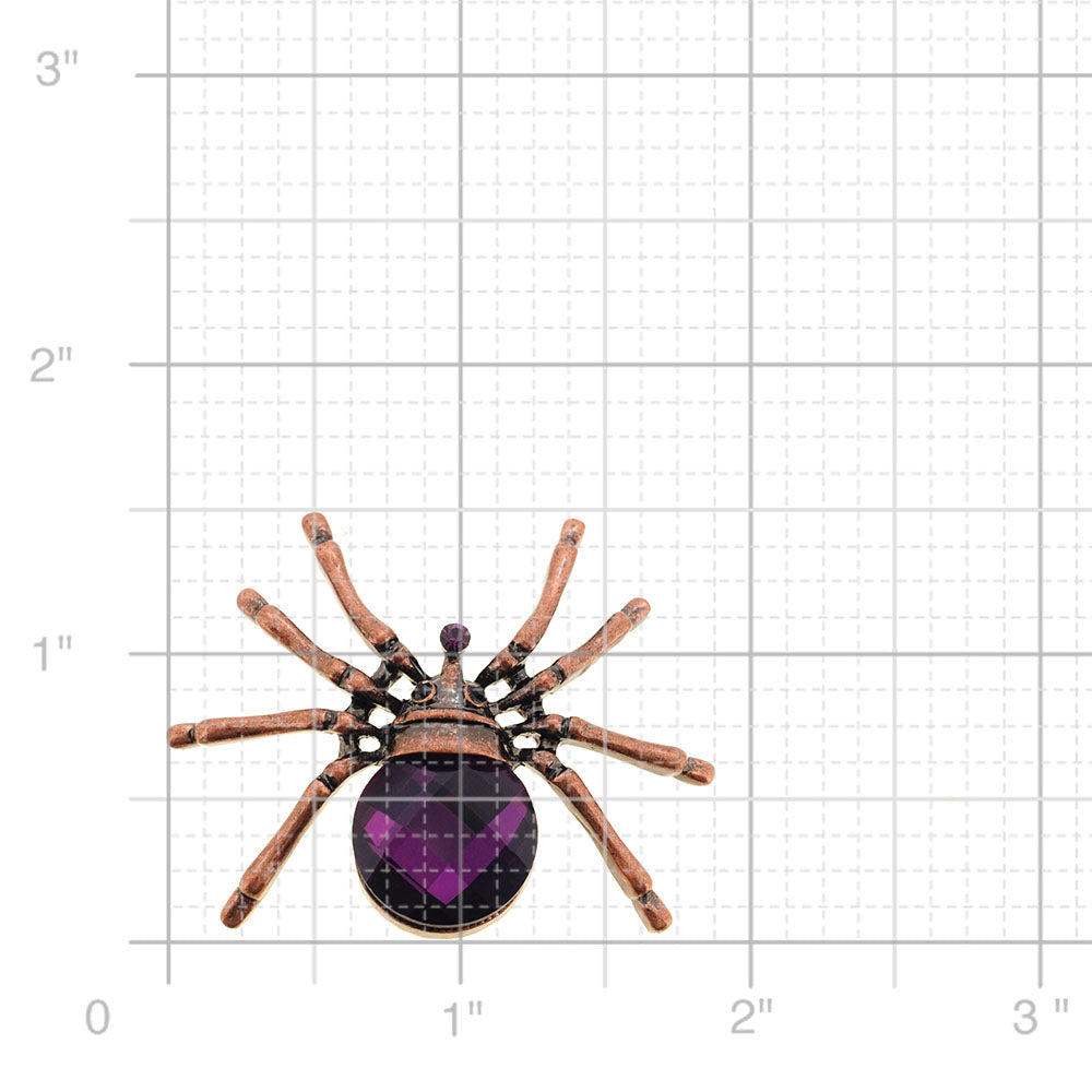 Vintage Style Purple Spider Pin Brooch
