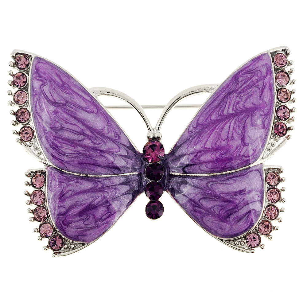 Amethyst Butterfly Pin Brooch