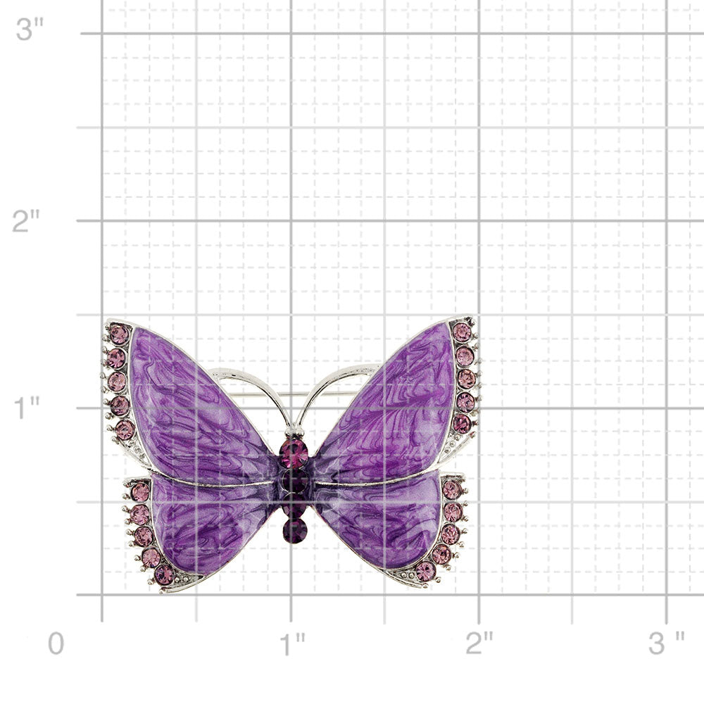 Amethyst Butterfly Pin Brooch