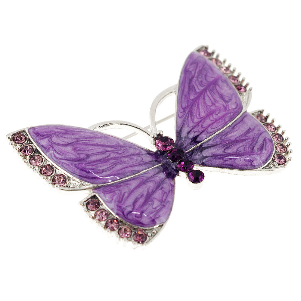 Amethyst Butterfly Pin Brooch