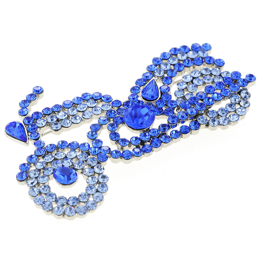 Sapphire Blue Motorcycle Crystal Pin Brooch