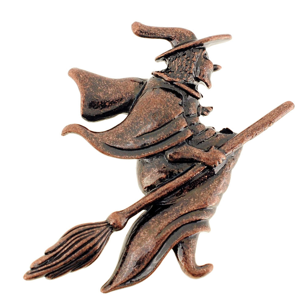 Vintage Flying Witch Pin Brooch