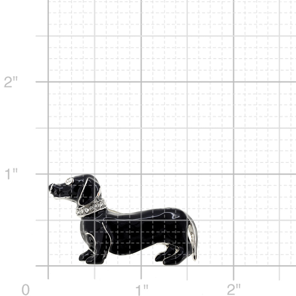Black Dachshund Dog Pin Brooch