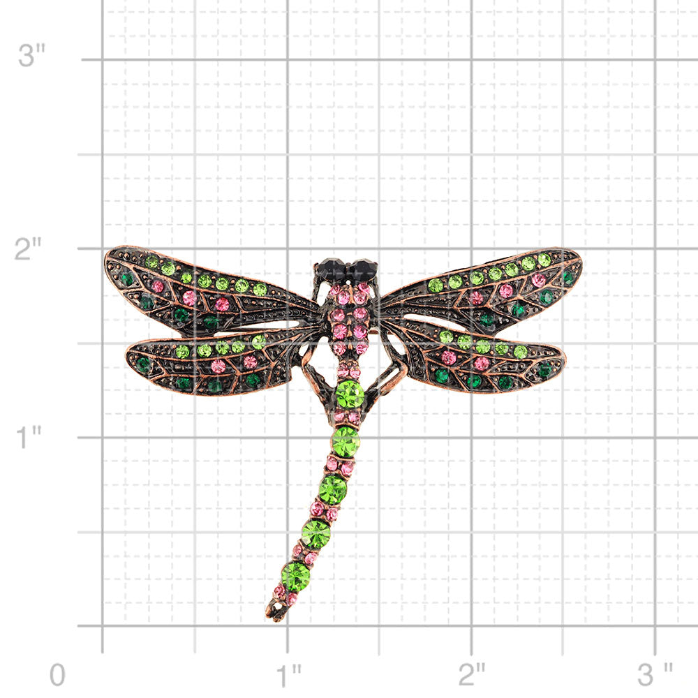 Vintage Style Multicolor Dragonfly Crystal Pin Brooch
